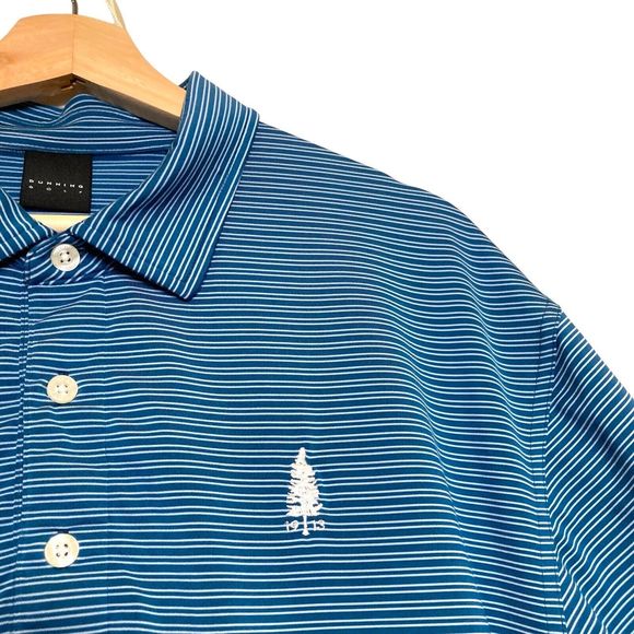 Dunning Golf Polo Shirt Blue / White Striped Men’s Size XL Logo - Picture 7 of 12